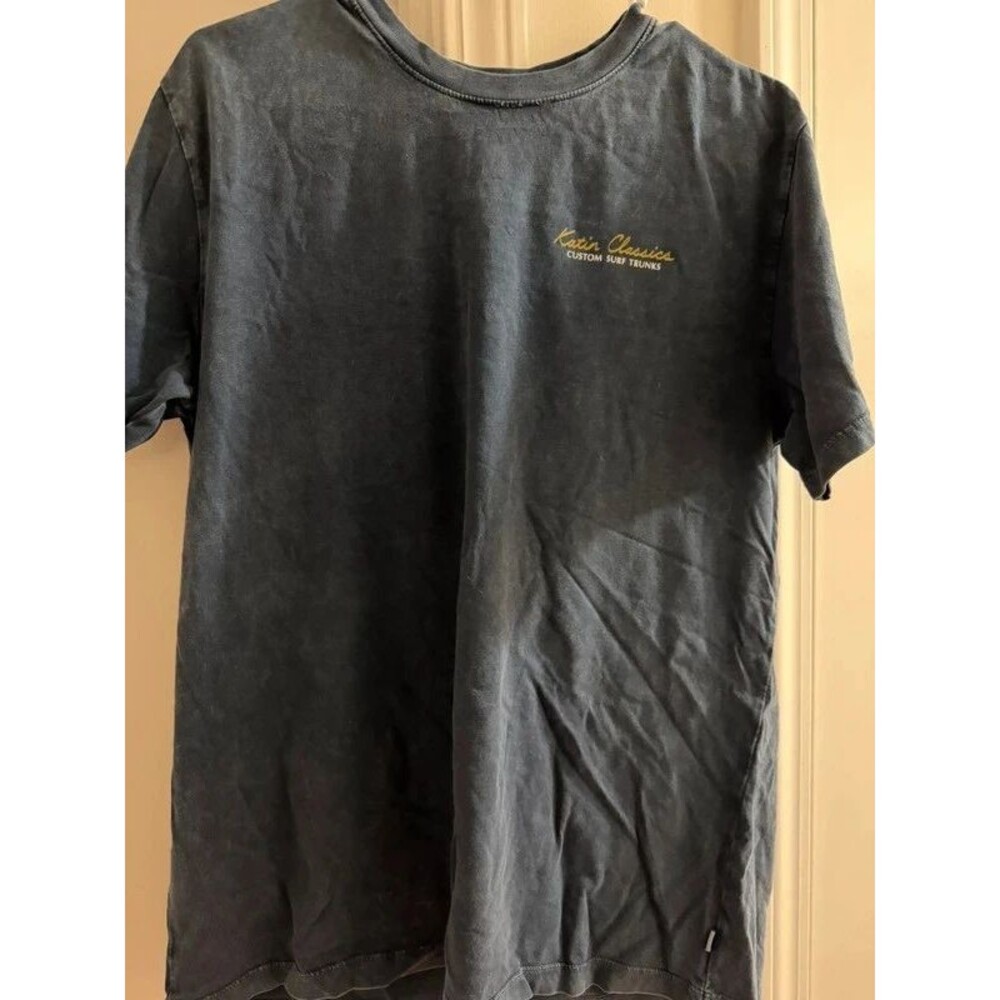 Katin Classics Men’s Large Washed Navy Skeleton Surf Graphic T-Shirt
